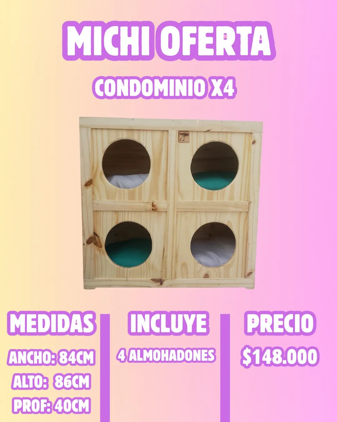 Condominio x4 para gatos – El Shopping de los Bigotes