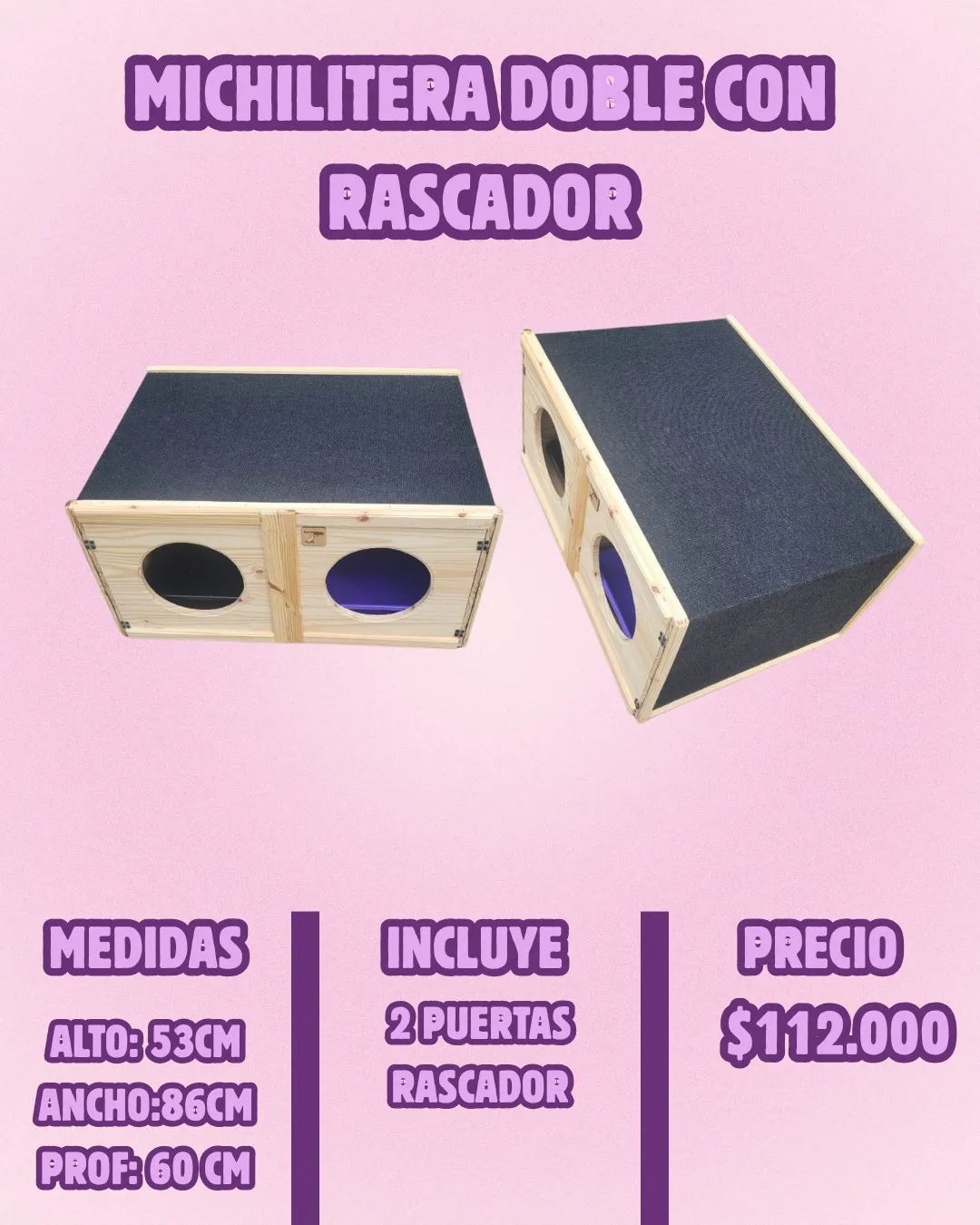 Michilitera Doble con Rascador para gatos – El Shopping de los Bigotes